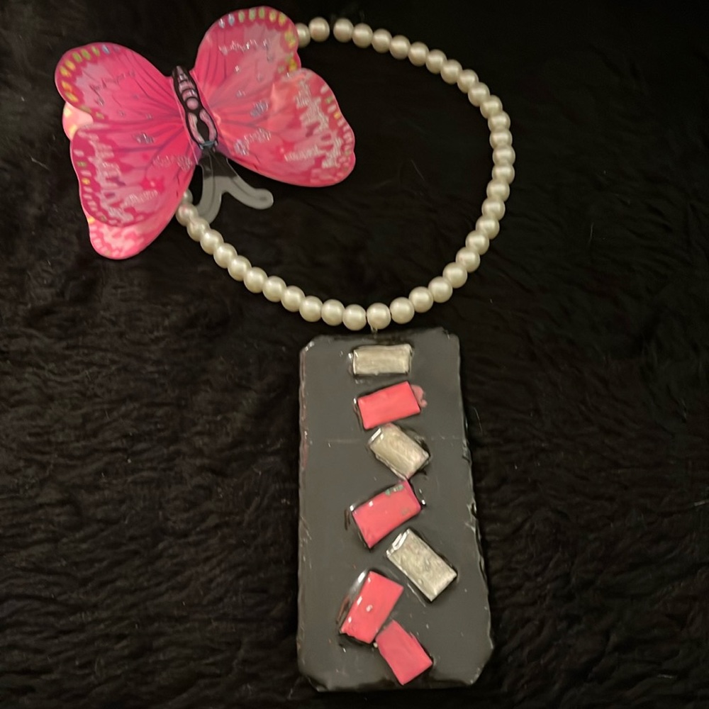 Faux Pearl & Stretchy One of a Kind Handmade Bohemian Necklace